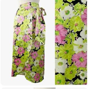 Wayf Floral Maxi Skirt - Pink and Green